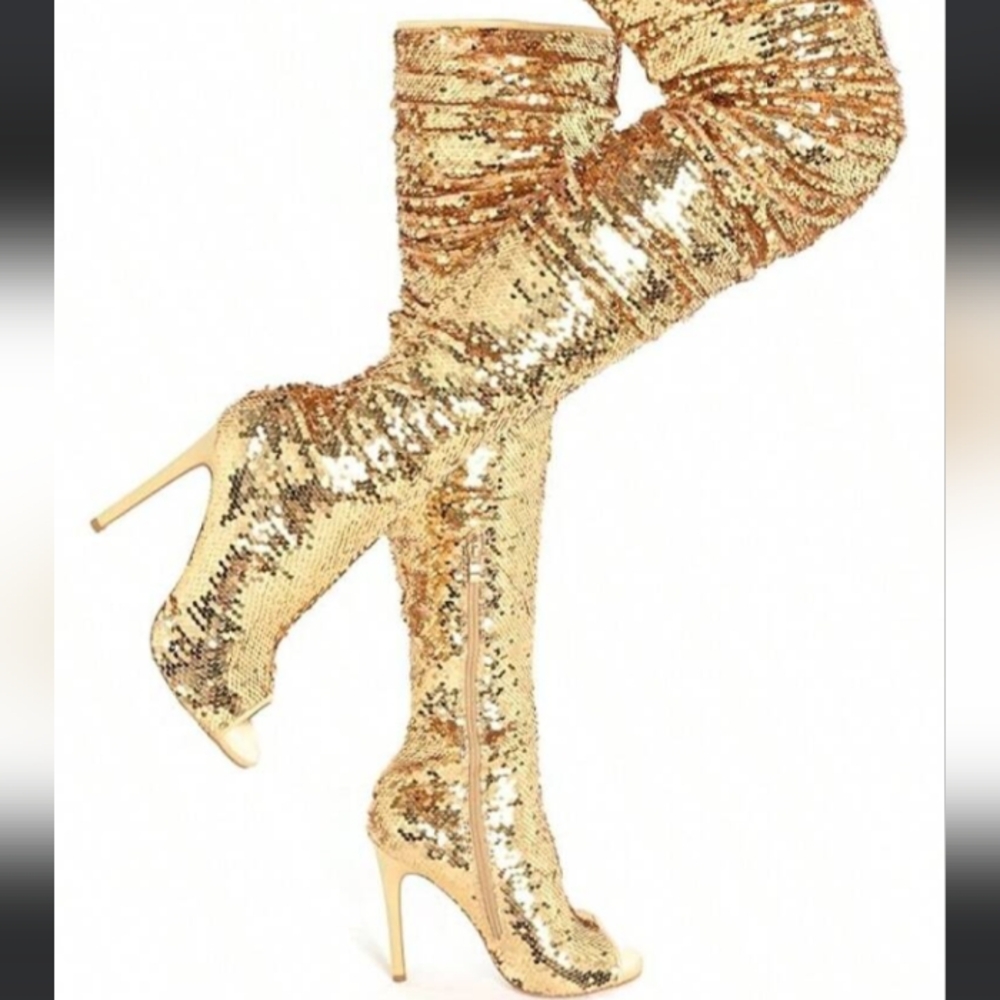 BRAND NEW THIGH HIGH sequin boots